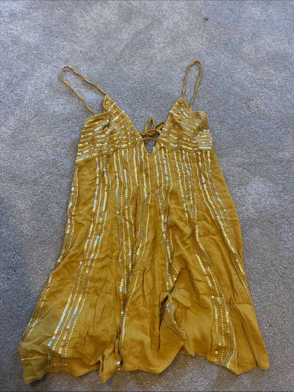 Free people gold sequin mini dress